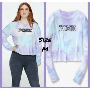 NWT VS PINK Long Sleeve Crop Top Tie Dye